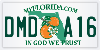 FL license plate DMDA16