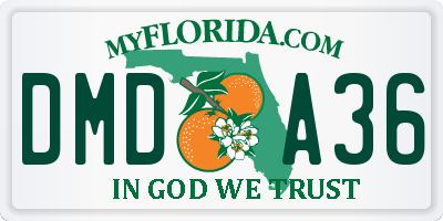 FL license plate DMDA36