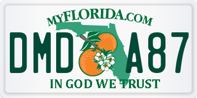 FL license plate DMDA87