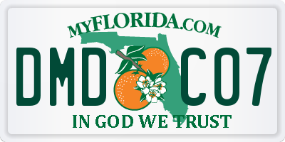 FL license plate DMDC07