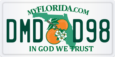 FL license plate DMDD98