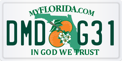 FL license plate DMDG31