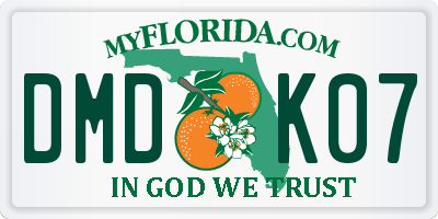 FL license plate DMDK07
