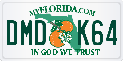 FL license plate DMDK64