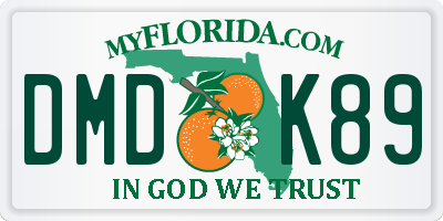 FL license plate DMDK89