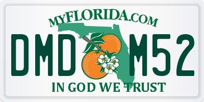 FL license plate DMDM52