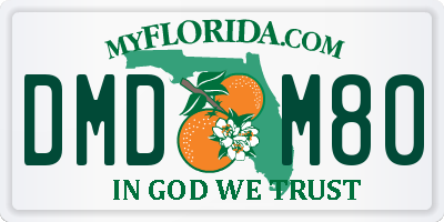 FL license plate DMDM80