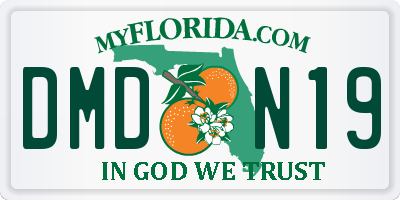 FL license plate DMDN19