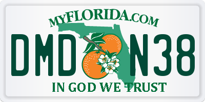 FL license plate DMDN38