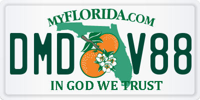 FL license plate DMDV88