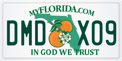 FL license plate DMDX09