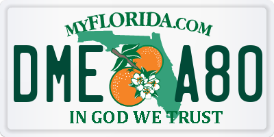 FL license plate DMEA80