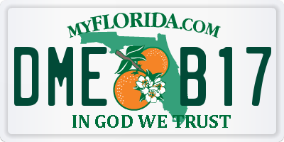 FL license plate DMEB17
