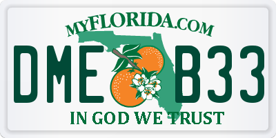 FL license plate DMEB33