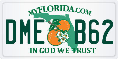 FL license plate DMEB62