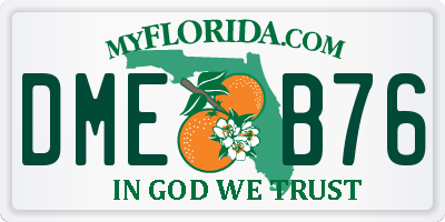 FL license plate DMEB76