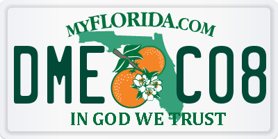 FL license plate DMEC08