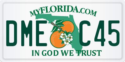 FL license plate DMEC45