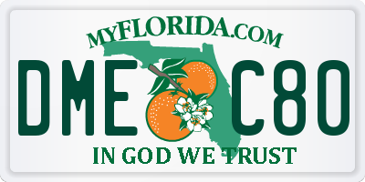 FL license plate DMEC80
