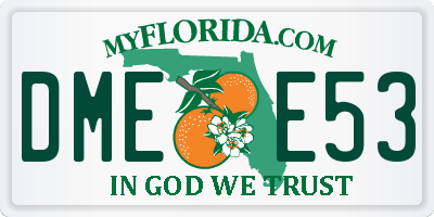FL license plate DMEE53