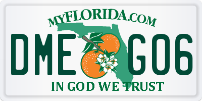 FL license plate DMEG06