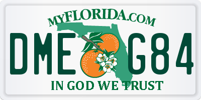 FL license plate DMEG84