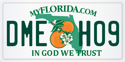 FL license plate DMEH09