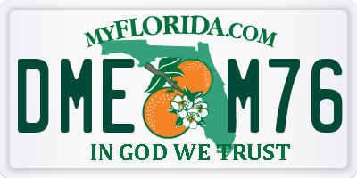 FL license plate DMEM76