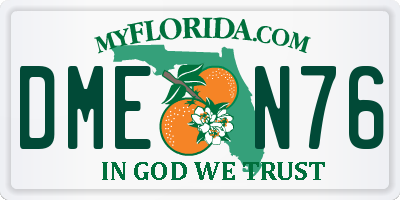 FL license plate DMEN76