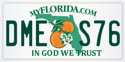 FL license plate DMES76