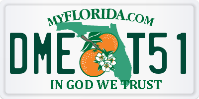 FL license plate DMET51
