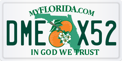 FL license plate DMEX52