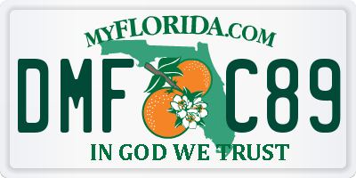 FL license plate DMFC89