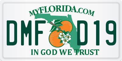 FL license plate DMFD19