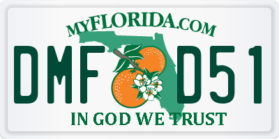 FL license plate DMFD51