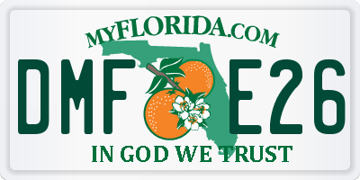 FL license plate DMFE26