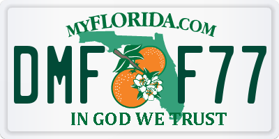 FL license plate DMFF77
