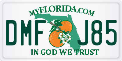 FL license plate DMFJ85