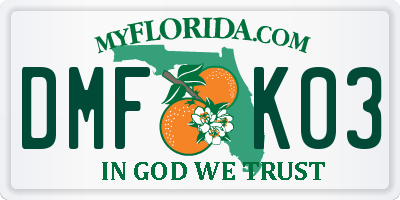 FL license plate DMFK03