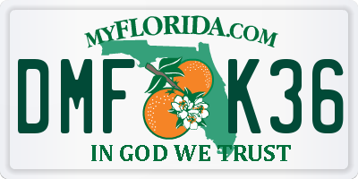 FL license plate DMFK36