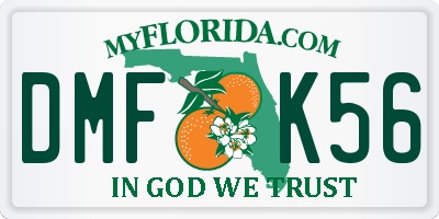 FL license plate DMFK56