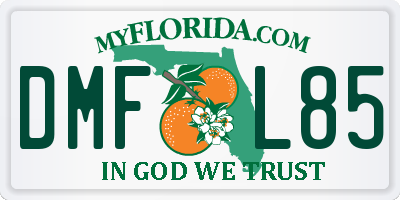 FL license plate DMFL85