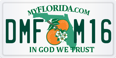 FL license plate DMFM16