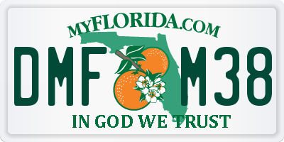 FL license plate DMFM38