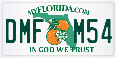 FL license plate DMFM54