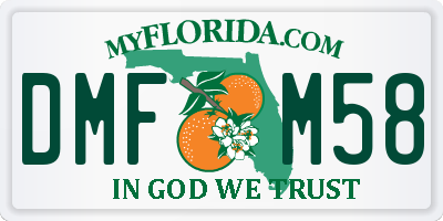 FL license plate DMFM58