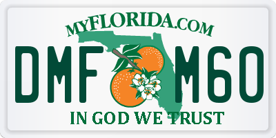 FL license plate DMFM60