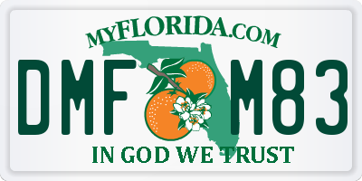FL license plate DMFM83