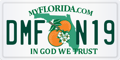 FL license plate DMFN19