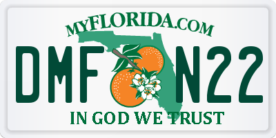 FL license plate DMFN22